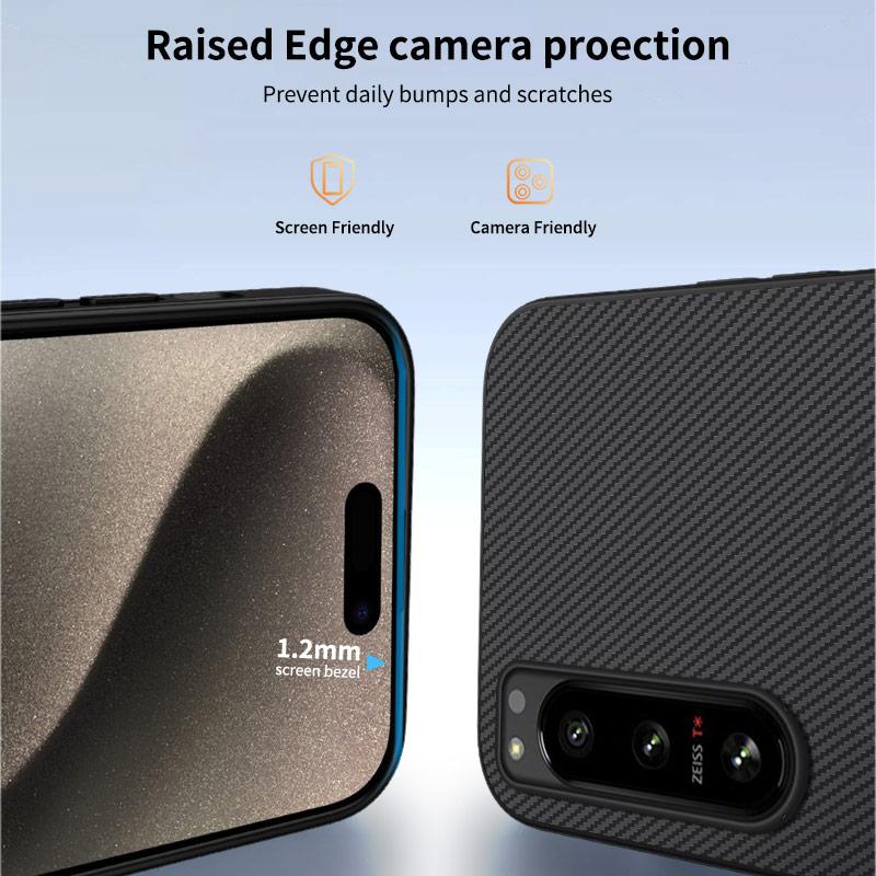 Carbon Fiber Texture Magnetic Case for Sony Xperia 1 VII 1VI 5 III 5 II Magsafe Wireless Charging Matte Shockproof Soft Cover