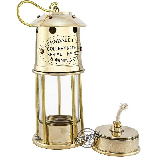 Antique Gift Nautical Shiny Brass Minor Oil Lamp Antique Ship Boat Lantern Home & Office Decorative Lantern