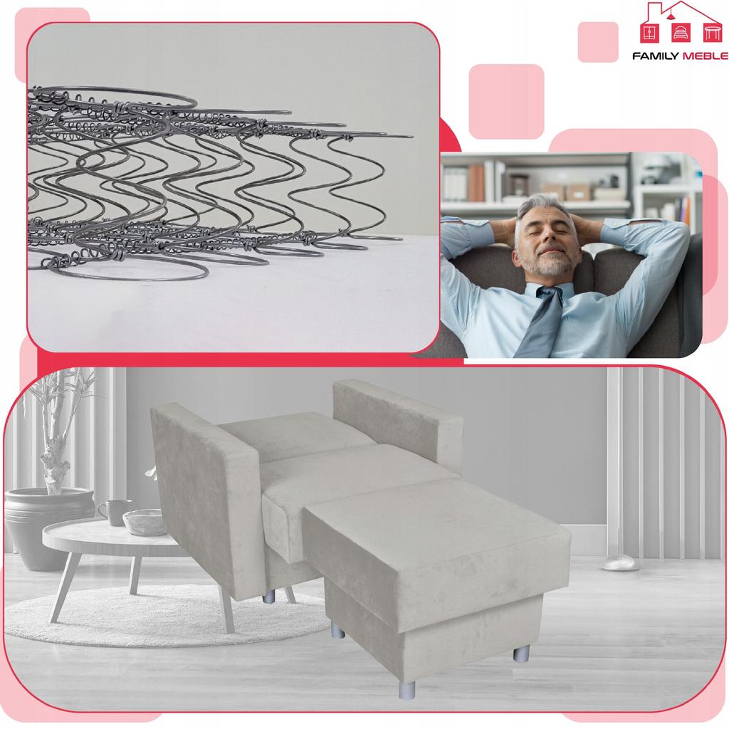Alicja Reclining Armchair with Sleeping Footrest and Storage Family Meble