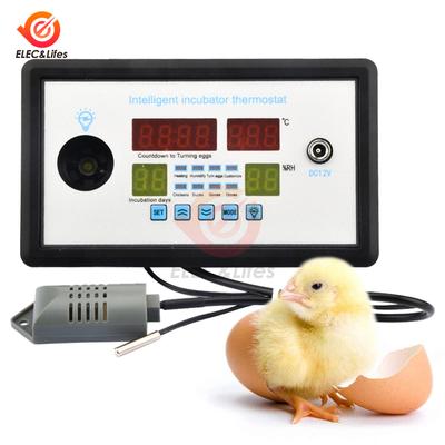 Intelligent Incubator Thermostat Digital Thermometer Humidity Controller LED Cold Light Real-Time Hatch Record With Sensor 12V