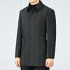 Woolen coat men's mid-length woolen coat men's lapel plaid thickened down liner double-sided cashmere coat