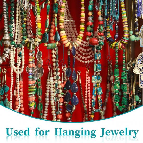 Mozeat Lens 60 Pack 1 Inch Small S Hooks for Hanging, Black Mini Ornament Hooks, Metal Heavy Duty Mini S Hooks for Jewelry, Necklaces, Plants,
