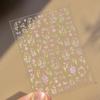 Crystal White Flower Leaves Petal Wet garden Spring Charming Elegant 5D Nail Art Stickers Rhinestone Adhesive Manicure Decals