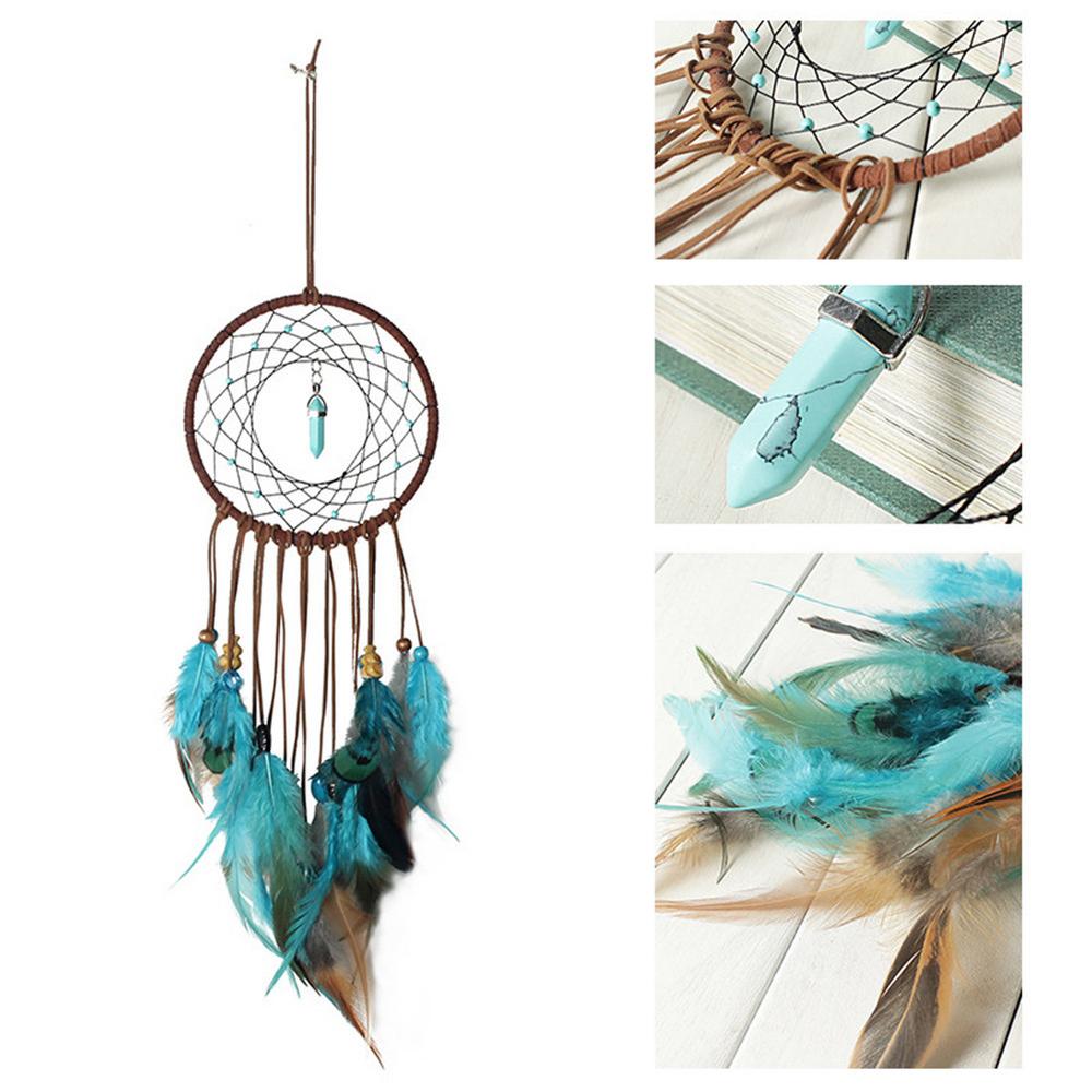 Girl Heart Dream Catcher National Feather Ornaments Lace Ribbons Feathers Wrapped Lights Girls Room Decor Dreamcatcher