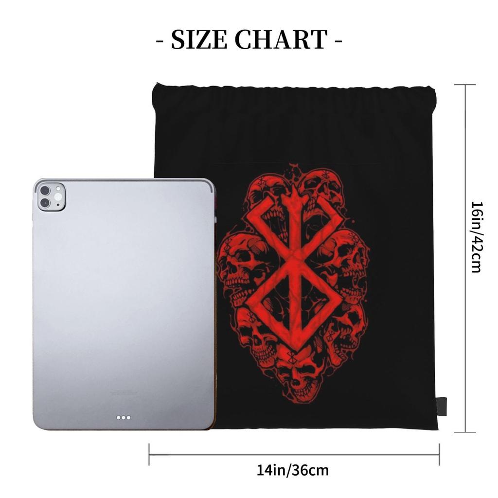 Berserk Sacrifice Mark Demon Sword And Magic Backpacks Fashion Drawstring Bundle Pocket Sports Bag Book Bags for Travel School