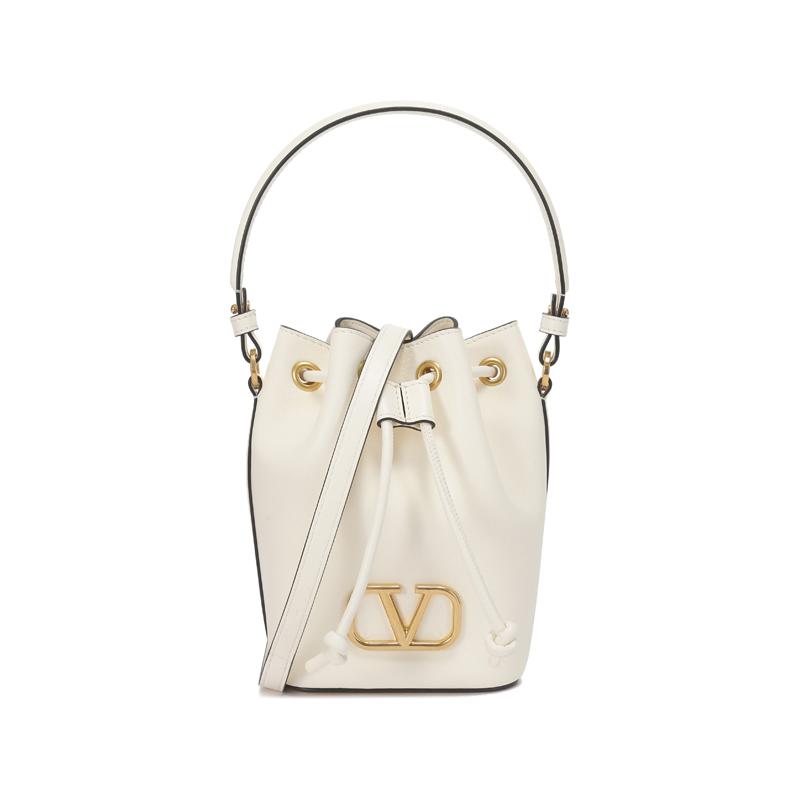 

Valentino Vlogo Signature Brand Logo Lambskin Bucket Bag Shoulder Bag Tote Bag Mini Women Bags Ivory 5W2P0Z44VNL098 Box(Basic Set+Box)
