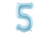 Foil Balloon Number 5, 86Cm, Light Blue