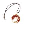 Hand-Wound Natural Gravel Crystal Pure Copper Curved Tree Of Life Pendant Necklace N43