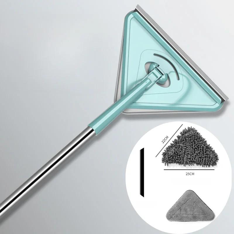 

1 шт. Бытовая треугольная швабра для мытья стеклянных стен и потолков, очиститель для пола, швабра для пола, плоская швабра для уборки
