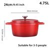 Enameled Cast Aluminum Dutch Oven With Lid 4.7L Nonstick Pan Cast Iron Casserole Dish Enamel Coating For All Heat Source 9.5Inch