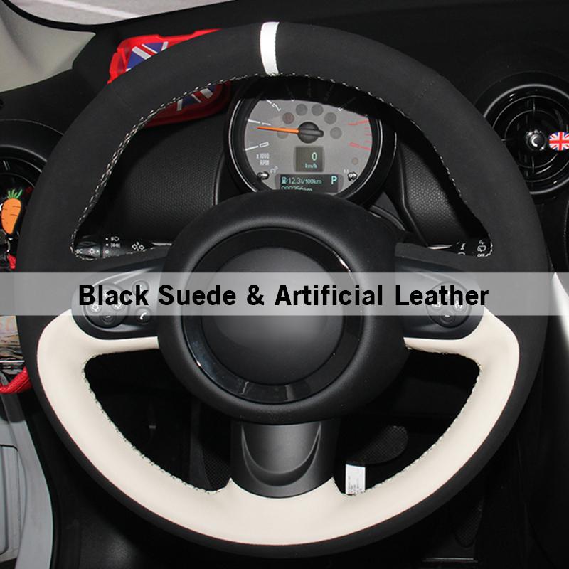 Originální kožený semišový potah na volant pro Mini(Hatchback/Mini R56/R57) Clubman Clubvan Coupe Paceman