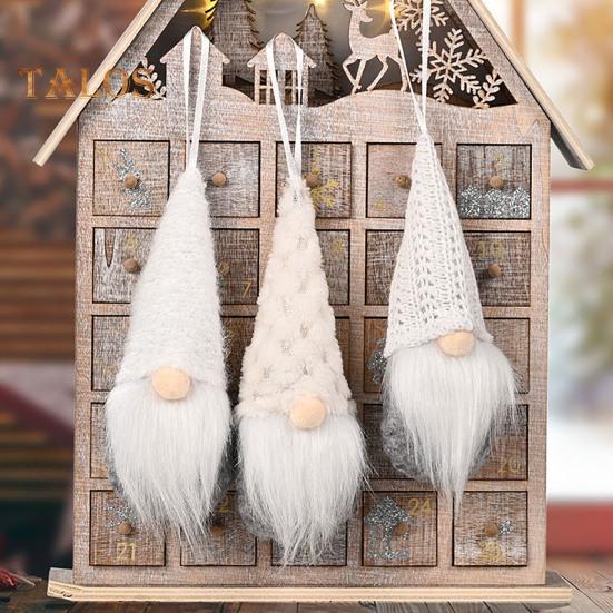 Christmas Hanging Gnome Decorations Plush Gnome Ornaments Handmade Faceless Dwarf Figurine for Tree Wall Fireplace Window Decor