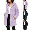 Women's Casual Color Hooded Long Sleeve Loose Fit Coat