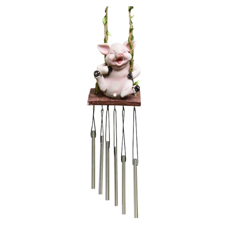 Hand Painted Animal Resin Wind Chime Elegant Resin Animal Wind Chime Accessory for Enhancing Natural Outdoor Decors