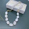 Baroque Iridescent White Freshwater Pearl Necklace - Summer Essential