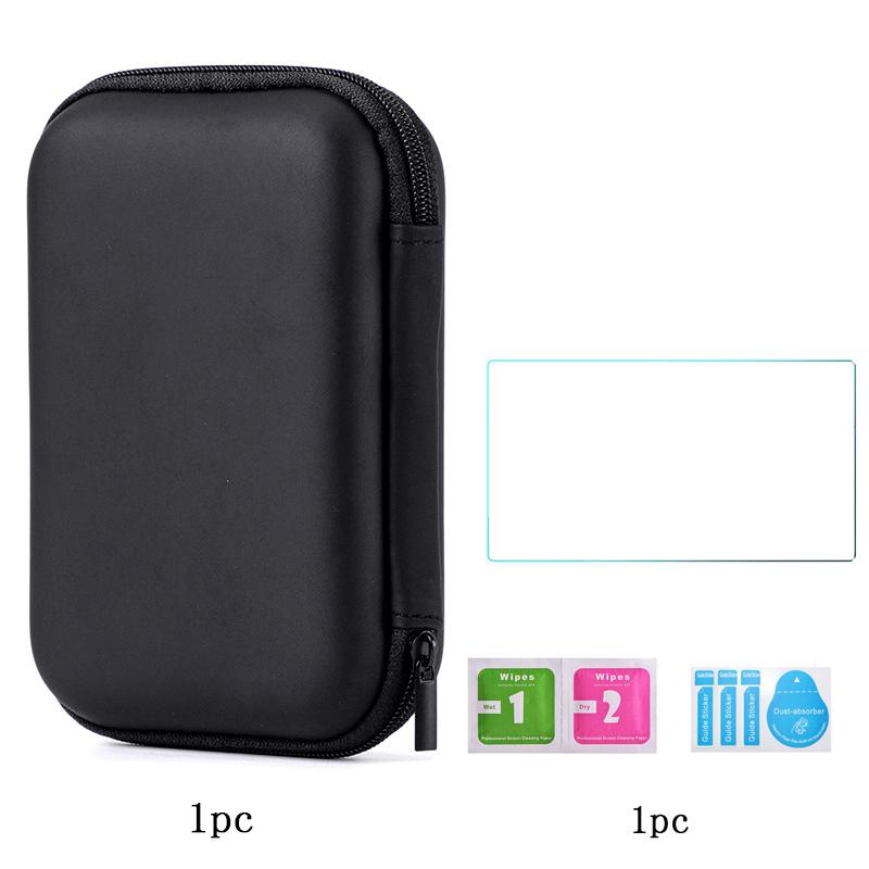 For Trimui Smart Pro Handheld Game Console 9H Tempered Glass Film Screen Protector+Portable Waterproof Hard Carrying Bag Case