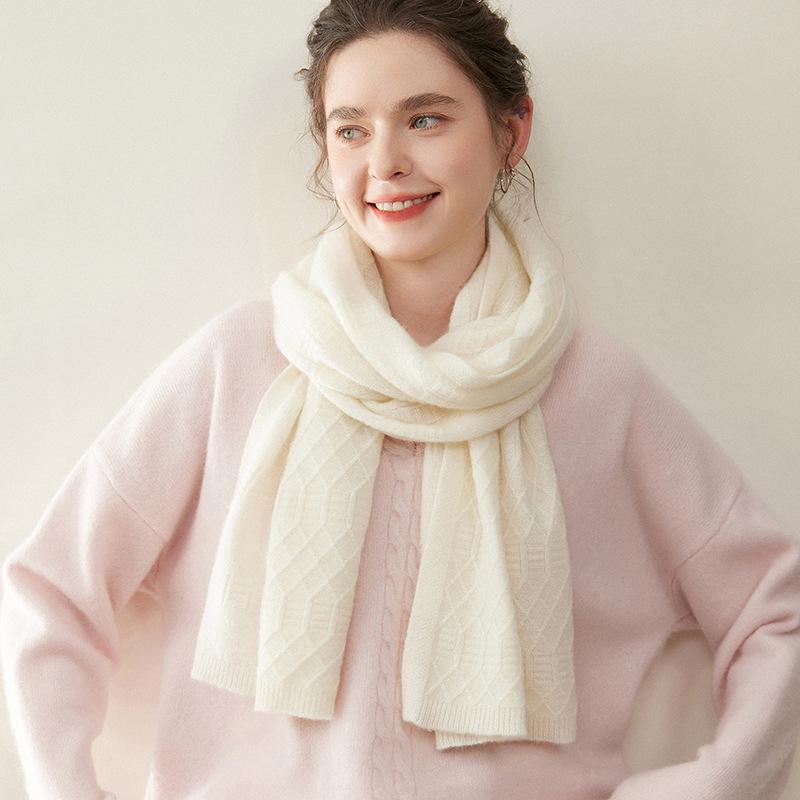 Women's 100% Pure Cashmere Scarf: Versatile, Warm, Solid Color for Autumn/Winter