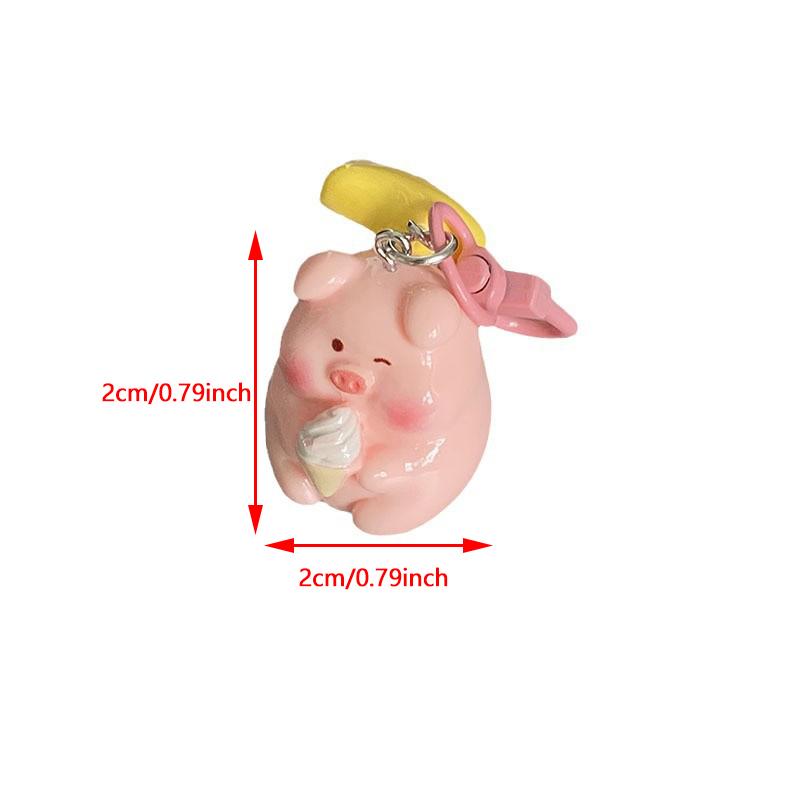 3D Pig Keychain Pendant Cute Cartoon Resin Charm Keyrings Personalized Hangings Keychain For Girls And Students