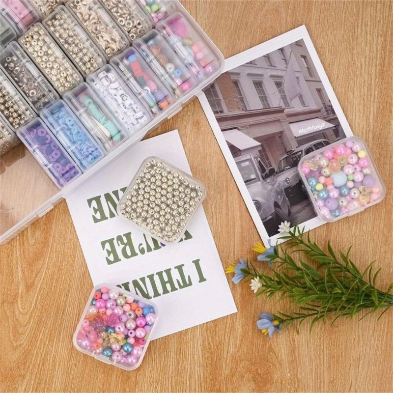 Stylish 30 Compartment Clear Organizers Box Sturdy Plastic Storage Case Portable for Jewelry Beads Desk Accessories