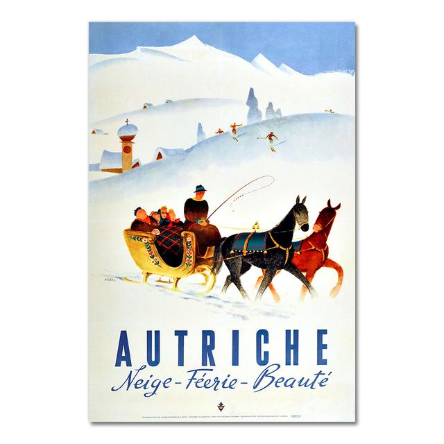 Ski In Austria Country Cable Car Vintage Travel Posters Canvas Painting Kraft Poster Coated Wall Sticker Home Decoration Gift No Frame
