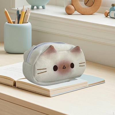 Pencil Case Makeup Bag Portable Boys Girls Cute Cat Storage Pouch Pen for Year Holiday