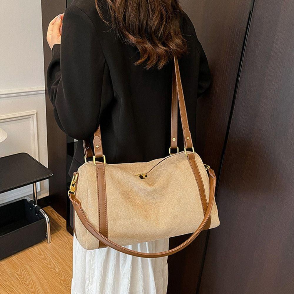Borsa a spalla Hobo in camoscio opaco con cerniera Borsa a mano Monocolore Vintage in PU Borsa a tracolla Stile coreano Grande capacità Borsa tote da donna Bambini