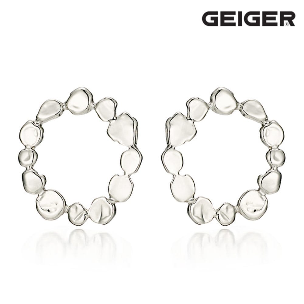 Geiger Coin Round Silver Earrings Gisvee063