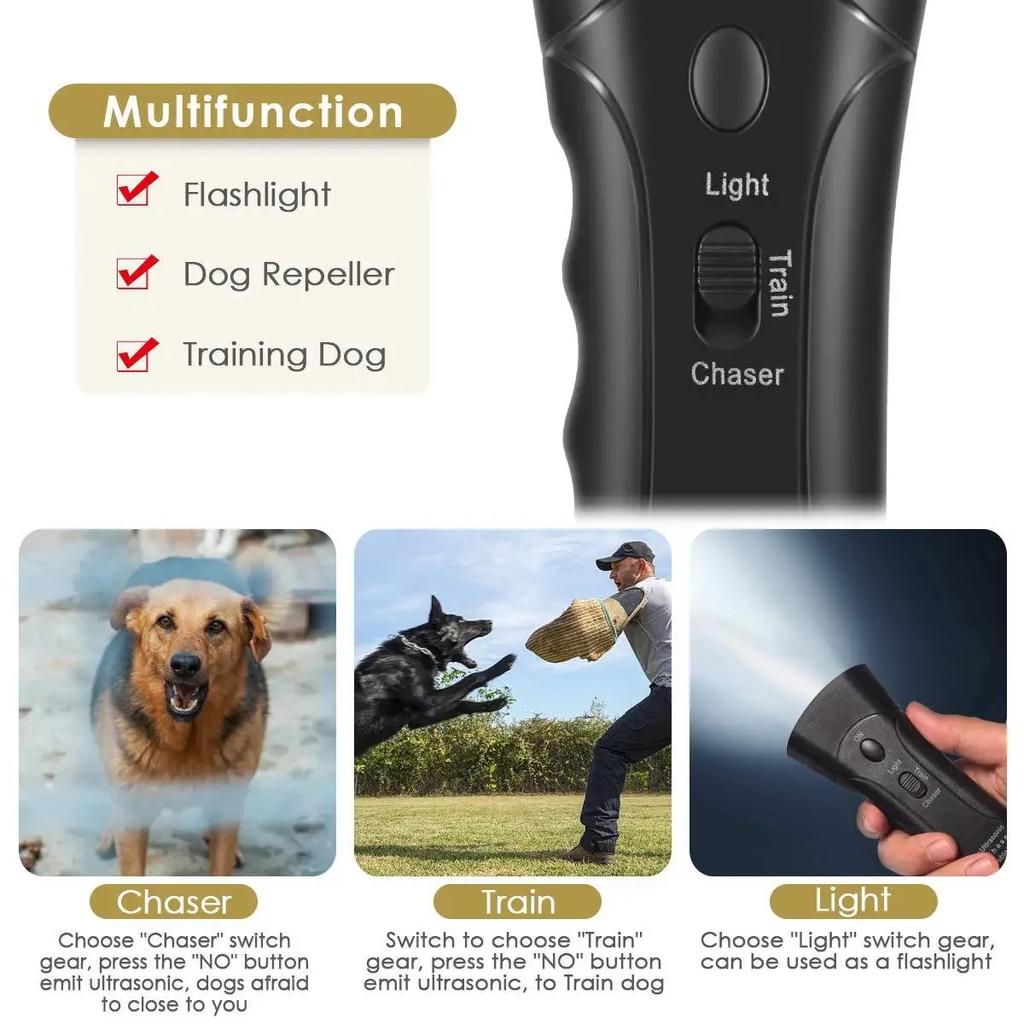Repellente per Cani Domestici Anti Abbaio Stop Abbaio Dispositivo di Addestramento Cani LED Ultrasuoni Adattatore per Cani Senza Batteria Forniture per Animali Domestici All'Ingrosso