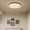 Ultra-Thin Mid-Century Walnut Ceiling Light for Bedroom & Living Room - Full Spectrum Eye Protection