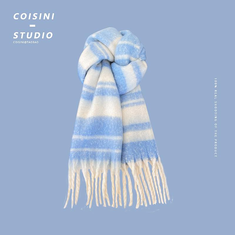 Maillard Premium Atmospheric Scarf for Women Winter New Korean Version Versatile Thickened Mohair Plush Scarf Autumn