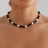 Bohemian Resort Beach Wind Colorful Pottery Sheet Beaded Necklace Women'S Wind Bracelet Charm