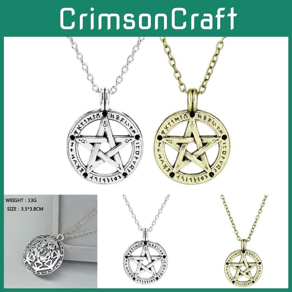 Supernatural Ankh Pendant Necklace With Alloy Material And Snake Chain For Gift And Cosplay Use