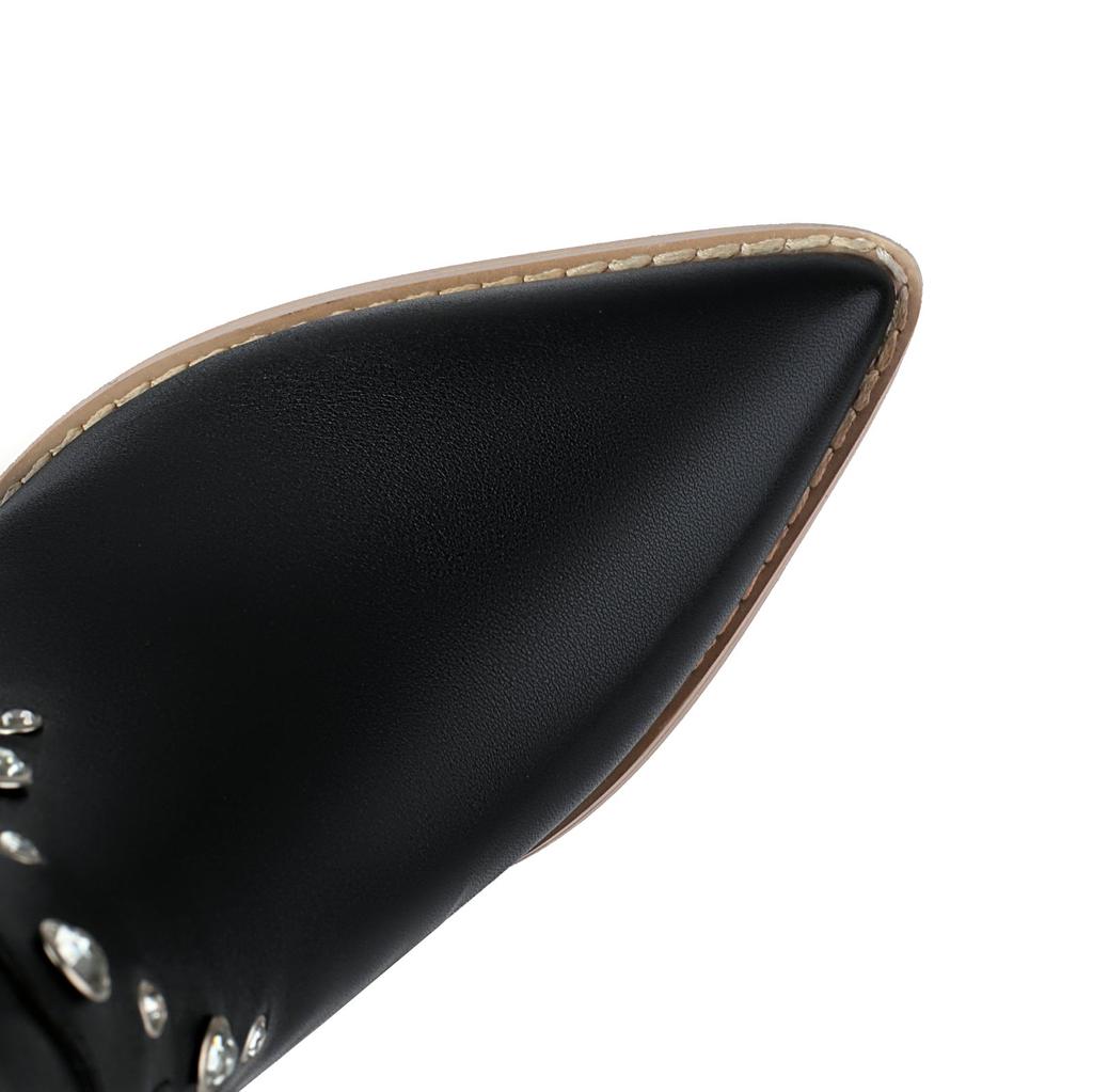 Damen Westernstiefel Crycle Mid-Calf Stiefel 9,5cm Ausschnittabsätze Schuhe Retro Lässiges Schuhwerk