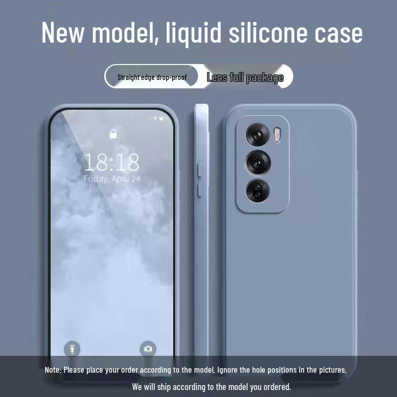 Oppo Reno 12 Pro Case - Solid Color Liquid Full Coverage Drop Protection Soft Cover