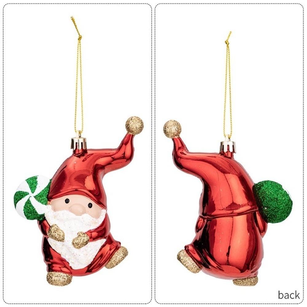 Plastic Santa Hanging Pendant Cartoon Shape Character Xmas Ornament Window Display