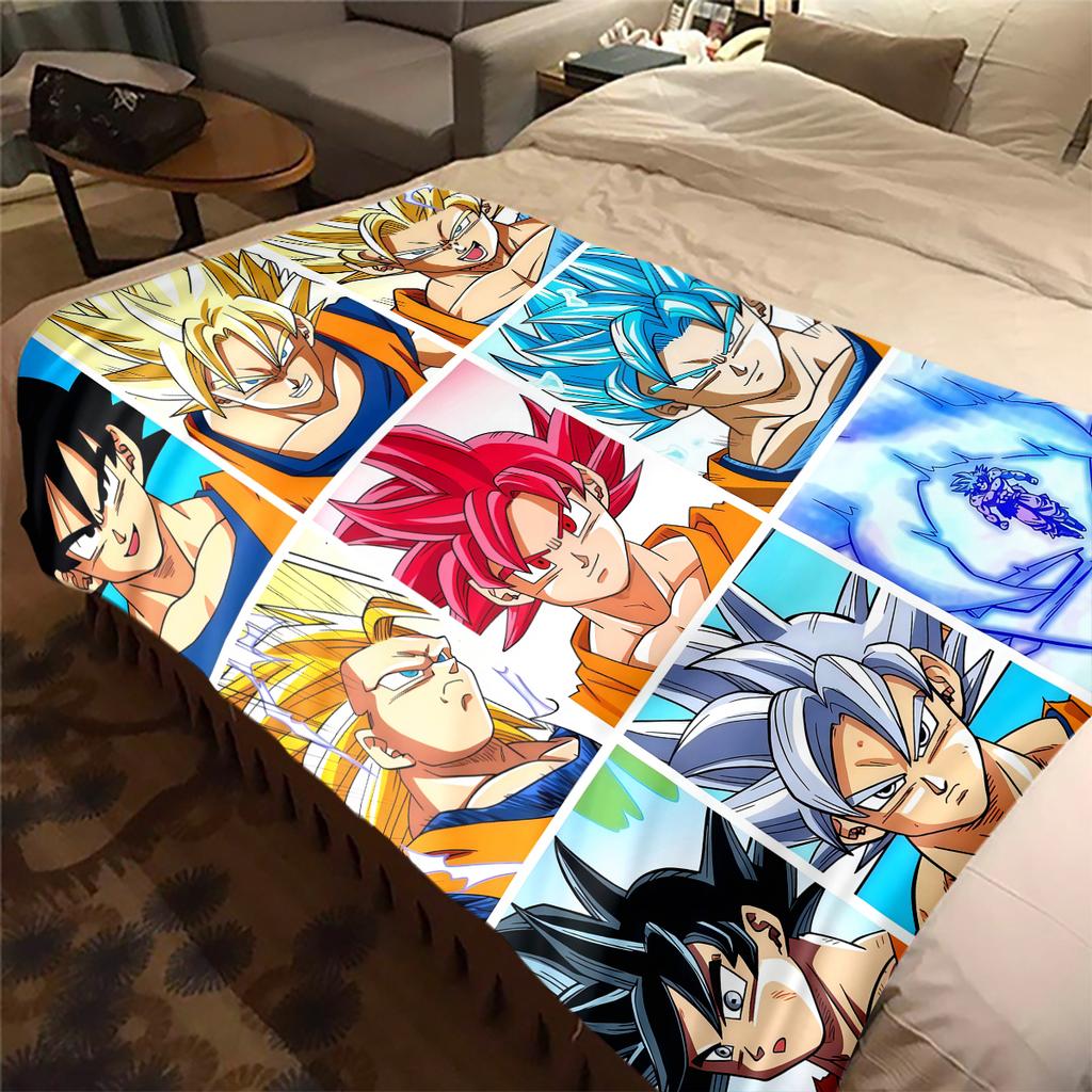 1 Stück DRAGON BALL Aufdruck Flanelldecke, Hohe Qualität für alle Jahreszeiten, Heimdekoration, Wärme und Komfort, Perfekt für Weihnachtsgeschenke