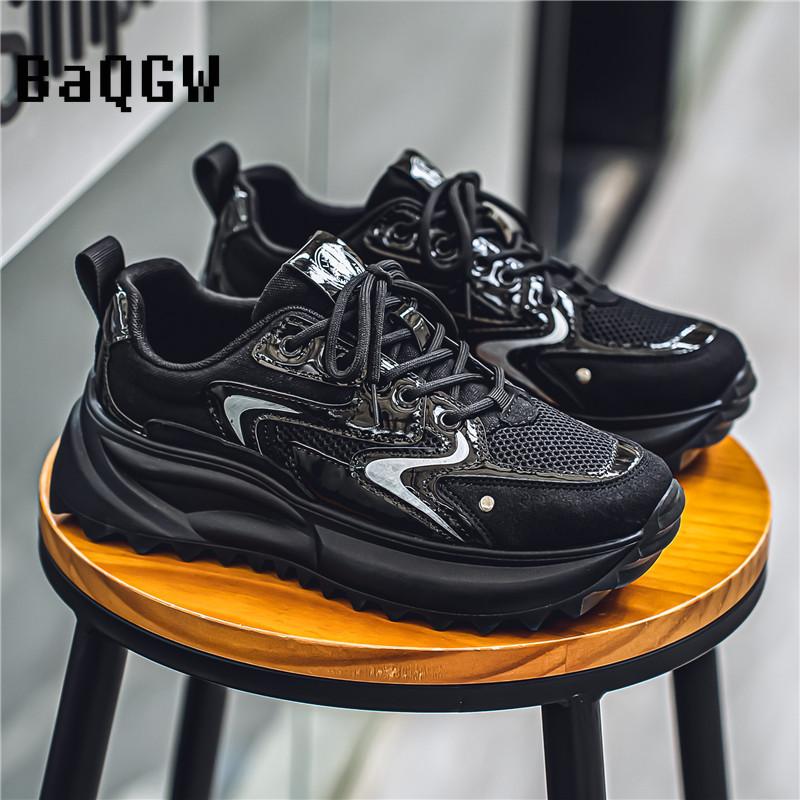 Klobiger Sneaker Herren Designer Reifensohle Laufschuhe Mode Lässig Mesh Atmungsaktives Gewebe Erhöhte Interne Plateauschuhe