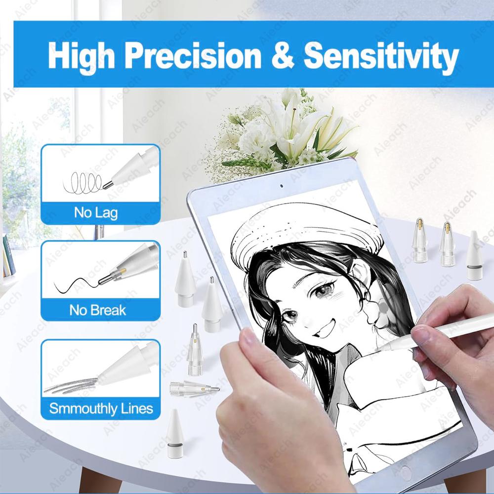 For Apple Pencil Tip Double Layer Soft Hard Pen Nib For Apple Pencil Pro/ 1st 2nd Generation USB C 2B HB iPad Pencil Accessories