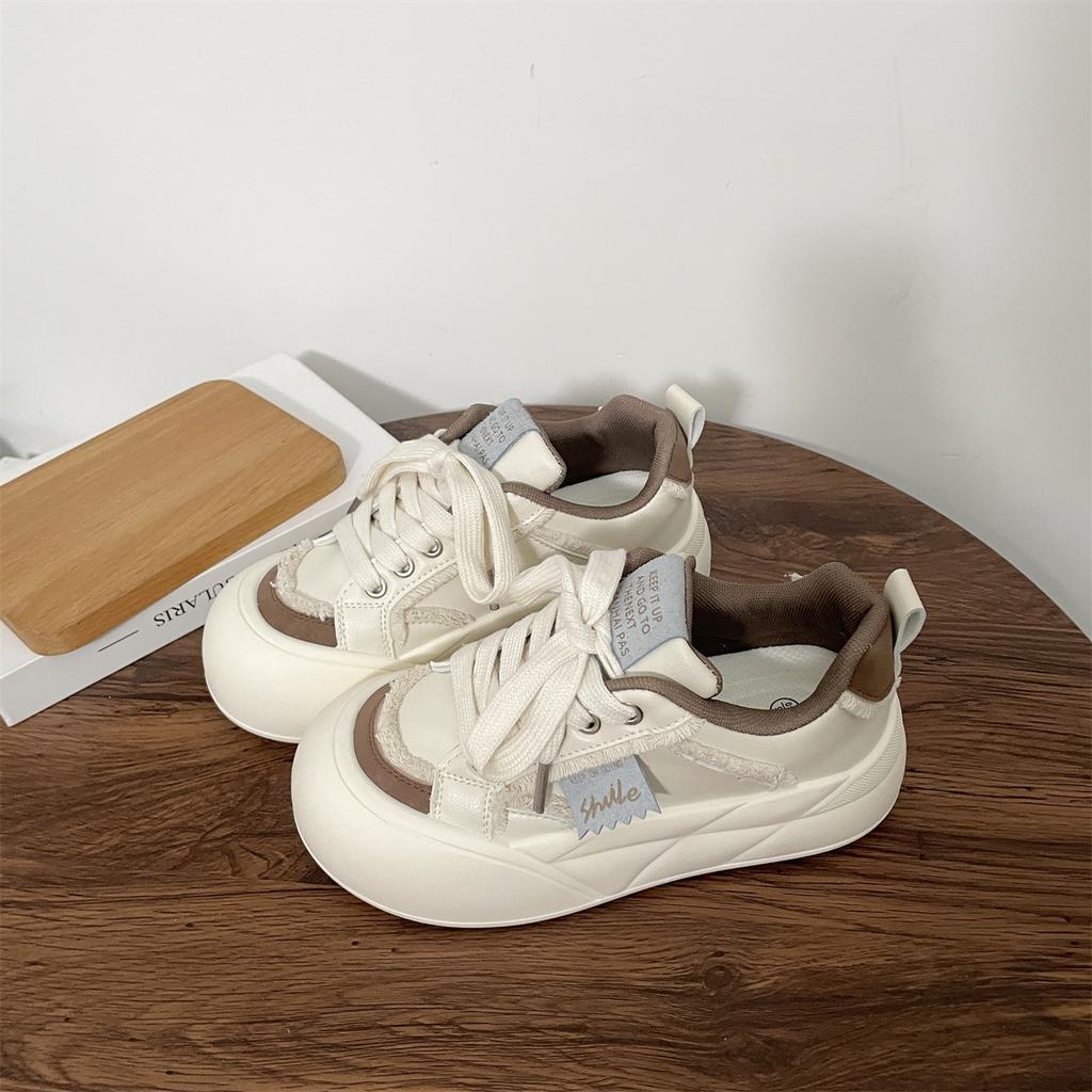 Fashion Women Flat New Wave Platform Sneakers Female Autumn New Round Toe Mixed Colors Women Casual Shoes Comfortable Breathable Loafers