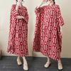 Printed Stand Neck Loose Oversized Vacation Dresses