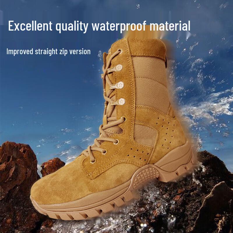 Yuetusen Brown Suede Tactical Outdoor Boots