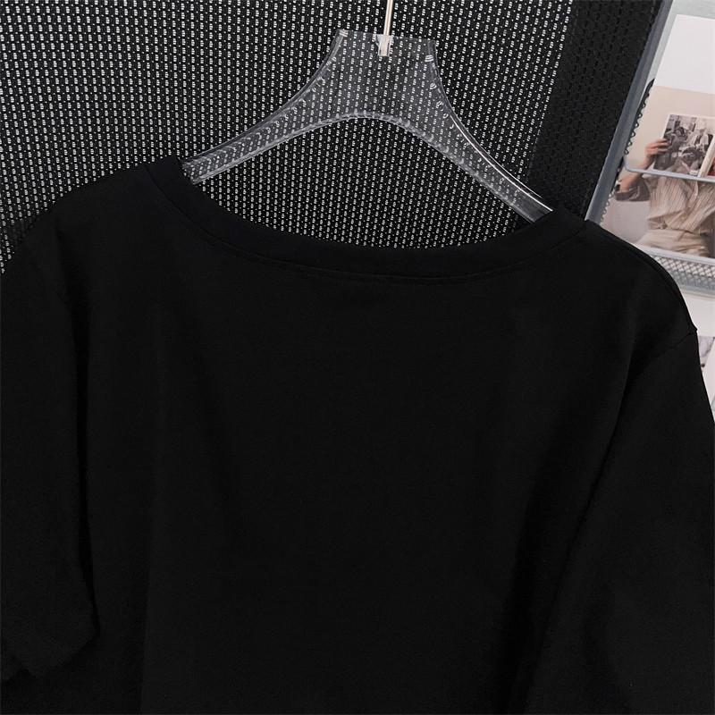 Women's Plus Size Loose Slimming Mid-Length Round Neck T-Shirt, Short-Sleeved, Fits Up to 350 Jin
