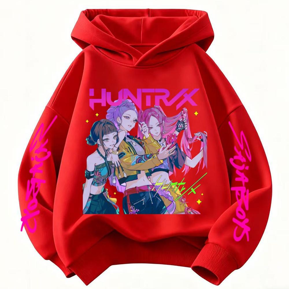 Abrigo para Niños de 3-12 Años Niños Niñas Tops Primavera Ocio Sudadera Ropa Sudadera con Capucha para Niños Película Popular KPop Cazadores de Demonios