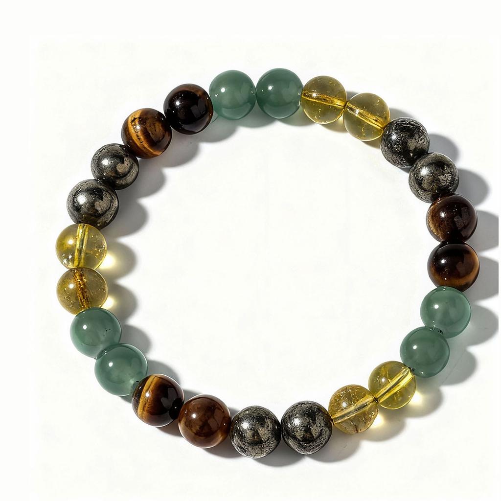 Festive Gifts Tiger Eye Green Aventurine Citrine Pyrite Beaded Bracelet Natural Fashion Jewelry For Men Women Daily Wear Gift