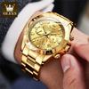OLEVS 6638 Top Luxusmarke Automatische Uhr für Herren Wasserdicht Leuchtend Chronograph Kalender Original Gold Mechanische Armbanduhr
