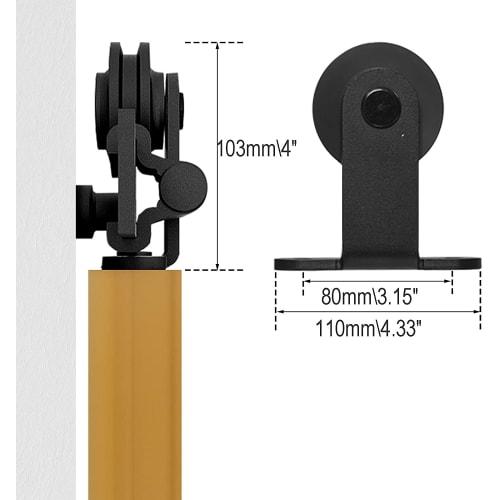 CCJH 6FT/1.83m Retro Steel Sliding Door Rail, Hanging Door Hardware for DIY Single Wooden Barn Doors, with T-Hook Plate