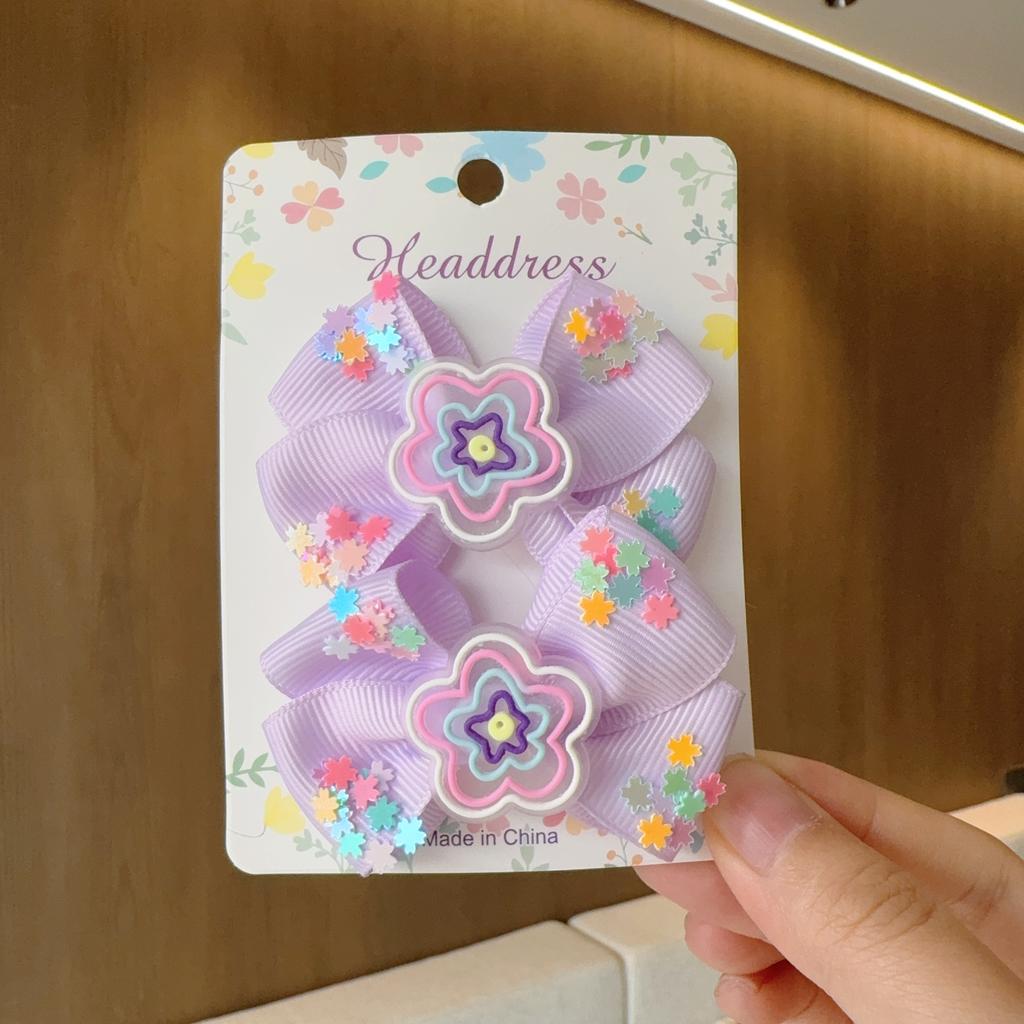 2 st/parti Baby Enfärgade Hårrosetter Hårspännen Bandrosett Hårnål för Flicka Cheer Bowknot Barrettes Barn Huvudbonader Håraccessoarer