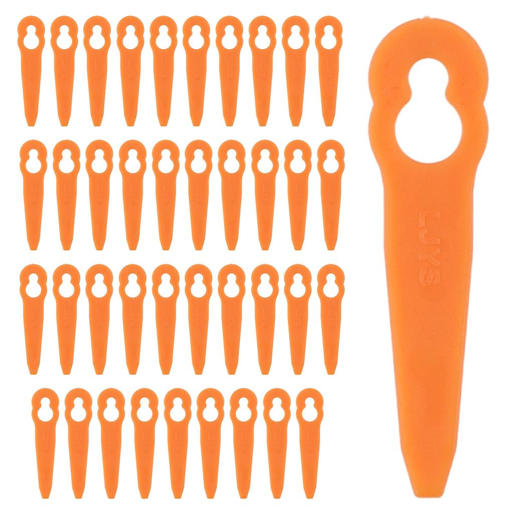 40pcs Plastic Lawn Mower Blades 40pcs Orange Plastic