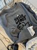 Stilvolles Cartoon-Welpen-Langarm-T-Shirt mit Spitzenbesatz in Übergröße für Damen – Herbst/Winter