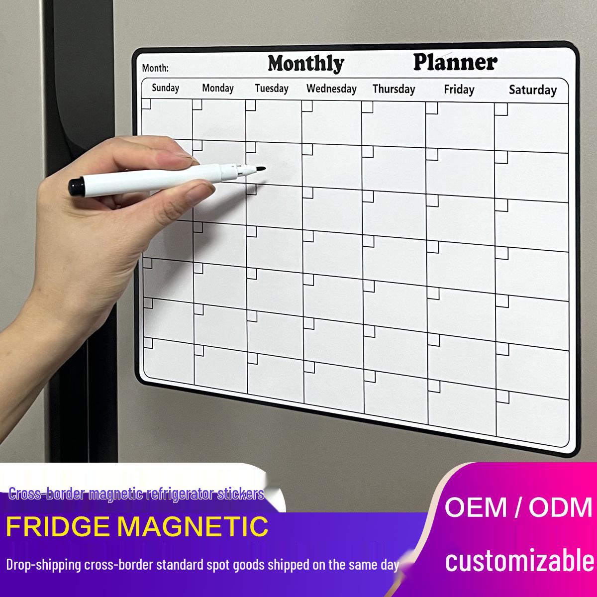 

Креативная ПВХ Магнитная Доска для Сообщений: Мягкий магнитный еженедельник для холодильника 28x21 cm